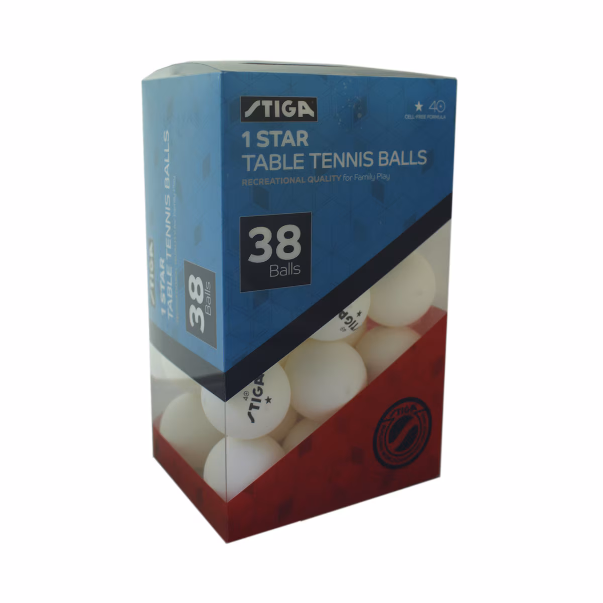 Stiga 38-Pack 1-Star Ping Pong Balls – White