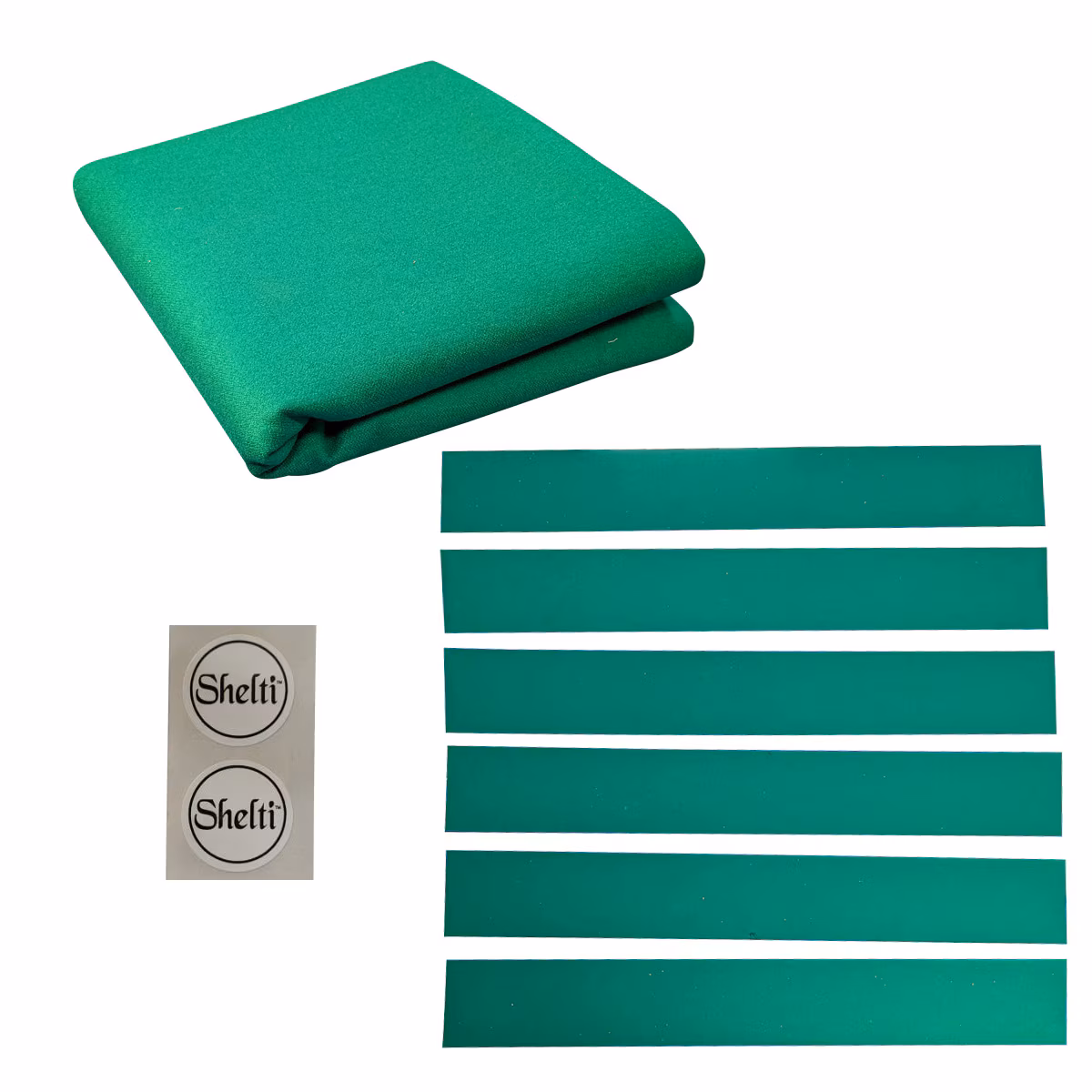 Shelti Pre-Cut Premium Teflon Backed Billiard Bed & Rail Cloth – 93” Pool Table (7′) – Green